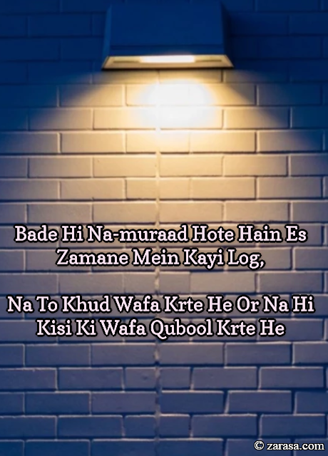 Shayari for Wafa “बड़े  ही  ना मुराद  होते  हैं  इस  ज़माने  में  कई  लोग “