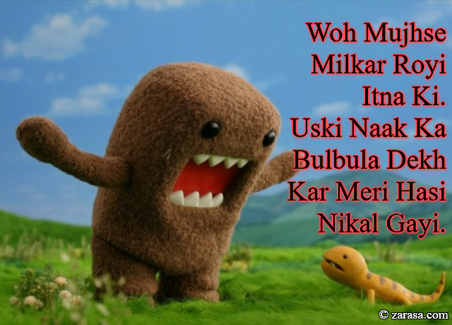 Funny Shayari”Woh Mujhse Milkar Royi Itna Ki.”