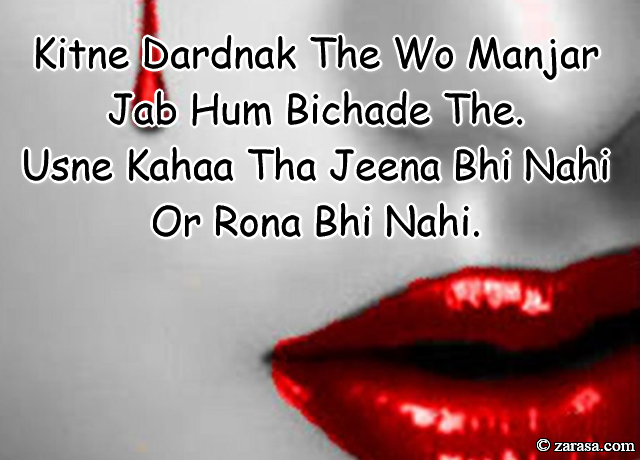 Shayari for Dard”Kitne Dardnak The Wo Manjar Jab Hum Bichade The”