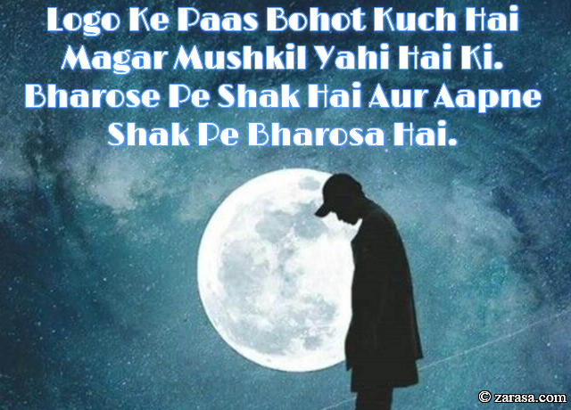 SHAYARI FOR BHAROSA “Aapne Shak Pe Bharosa Hai”