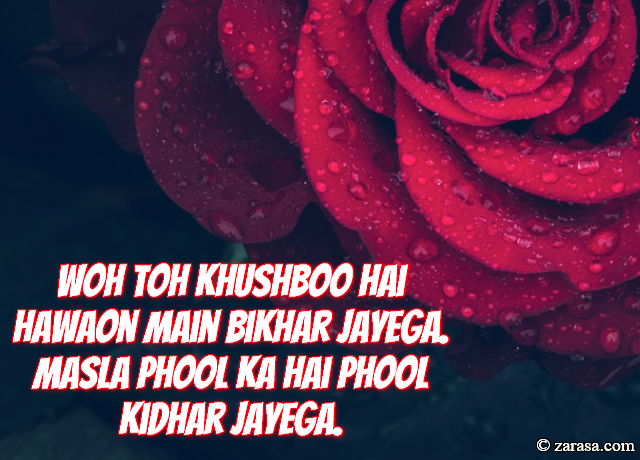 Phool SHAYARI “Masla Phool Ka Hai Phool Kidhar Jayega”