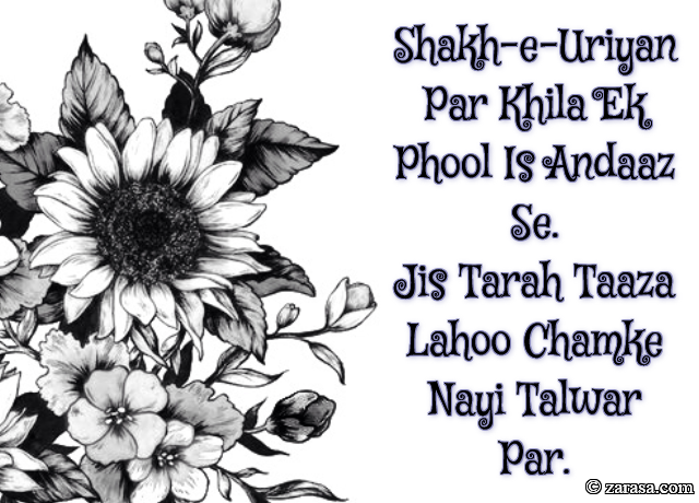 Phool SHAYARI “Shakh-e-Uriyan Par Khila Ek Phool Is Andaaz Se”