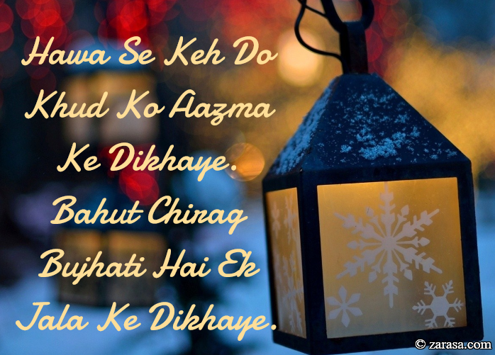 Shayari For Chiraag “Hawa Se Keh Do”