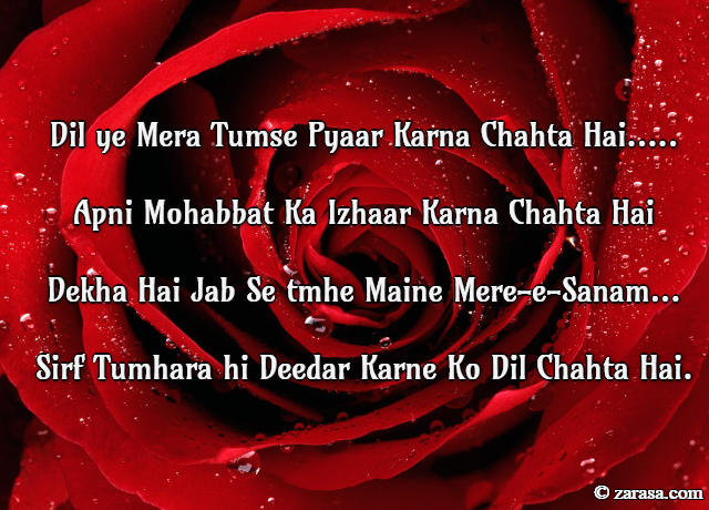 Shayari On Valentines Day “Dil ye Mera Tumse Pyaar Karna Chahta Hai…..”