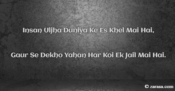 Zulm Shayari “Insan Uljha Duniya Ke Es Khel Mai Hai”